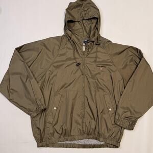 Polo Sport Ralph Lauren Jacket Mens Large Green Hooded Full Zip Windbreaker